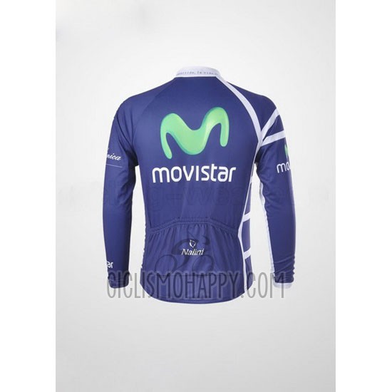 Movistar Cycling Jersey Bib Tight 2011 Long Sleeve Blue